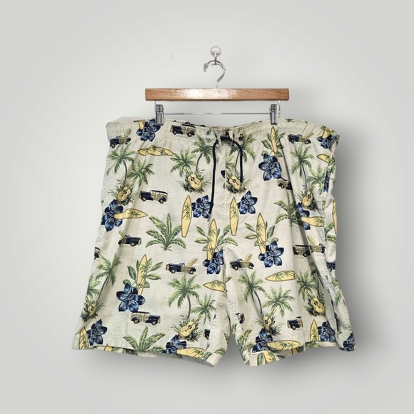 Nautica Swim Trunks Mens XXL Tropical Board Shorts‎ Floral Palm Surf Print - Picture 1 of 8